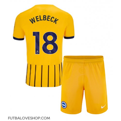 Dres Brighton Danny Welbeck #18 Preč pre deti 2024-25 Krátky Rukáv (+ trenírky)